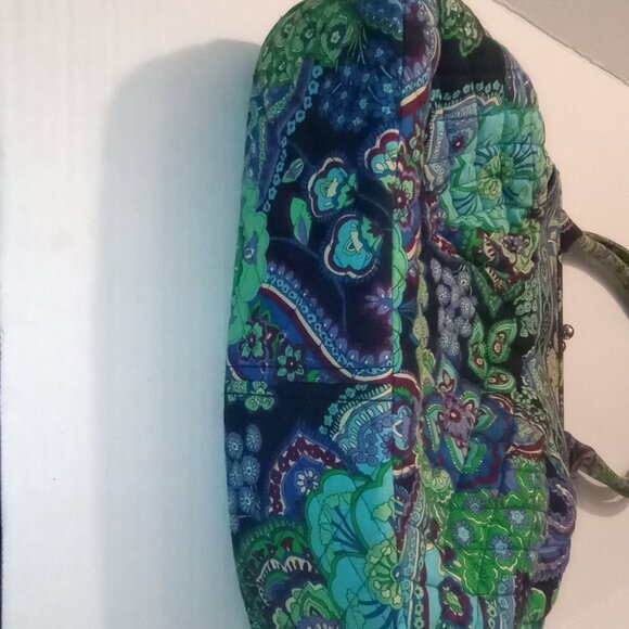 VERA BRADLEY BLUE RAPSODY ALICE PURSE, KISS LOCK, BLUE/GREEN PATTERN - Picture 2 of 16